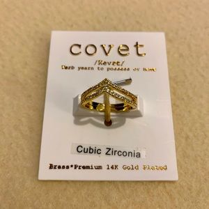 Brand NWT Cover Embellished Pave Ring Set Size 6